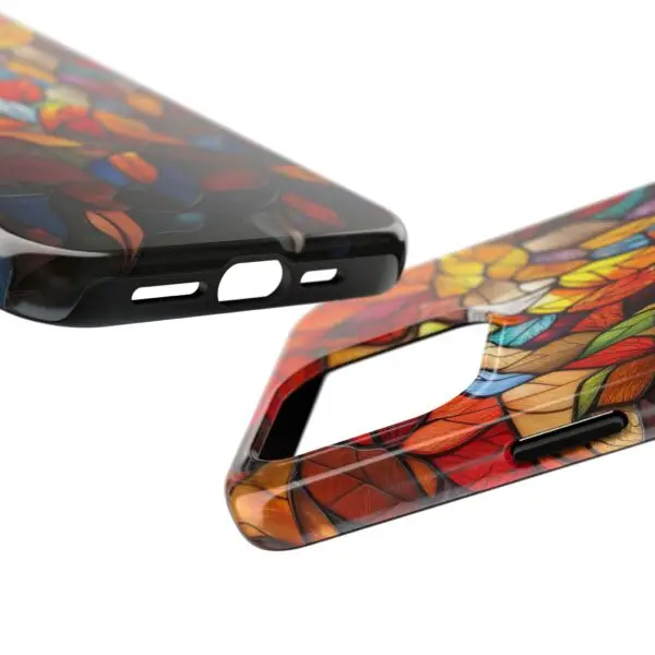 Autumn Leaves Stained Glass Tough Phone Case for iPhone and Samsung - Image 103