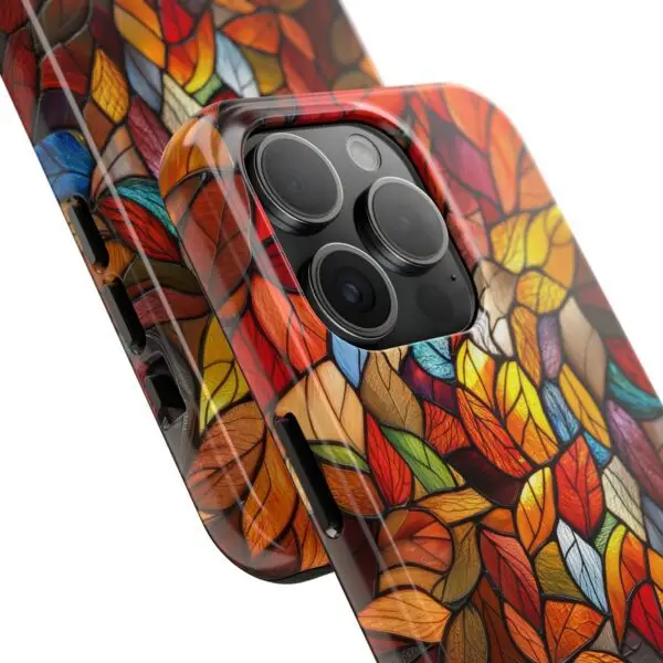 Autumn Leaves Stained Glass Tough Phone Case for iPhone and Samsung - Image 92