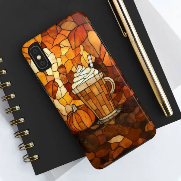 Stained Glass Pumpkin Spice Latte (PSL) Tough Phone Case for iPhone and Samsung - Image 14