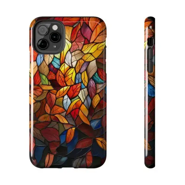 Autumn Leaves Stained Glass Tough Phone Case for iPhone and Samsung - Image 29