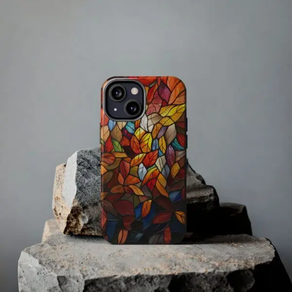 Autumn Leaves Stained Glass Tough Phone Case for iPhone and Samsung - Image 69
