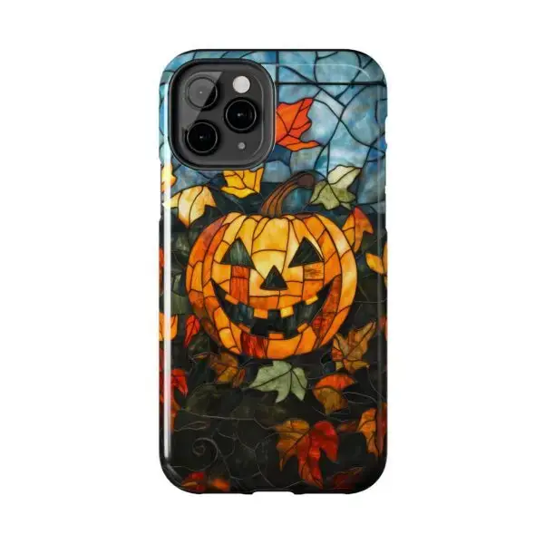 Luminous Lantern Halloween Stained Glass Tough Phone Case for iPhone and Samsung - Image 24