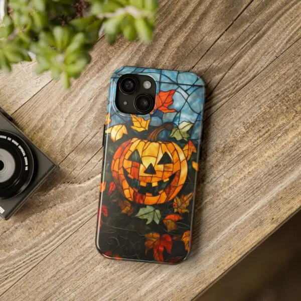 Luminous Lantern Halloween Stained Glass Tough Phone Case for iPhone and Samsung - Image 5