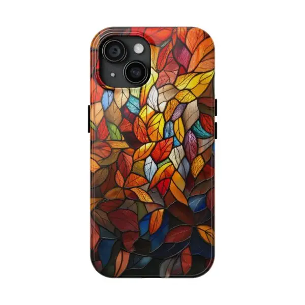 Autumn Leaves Stained Glass Tough Phone Case for iPhone and Samsung