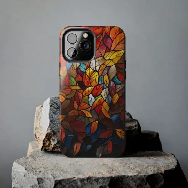 Autumn Leaves Stained Glass Tough Phone Case for iPhone and Samsung - Image 81
