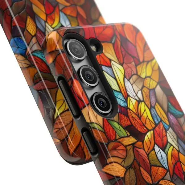 Autumn Leaves Stained Glass Tough Phone Case for iPhone and Samsung - Image 112