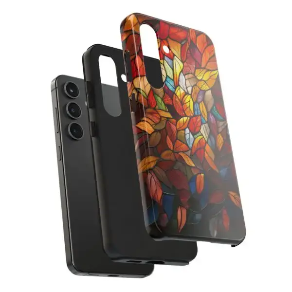 Autumn Leaves Stained Glass Tough Phone Case for iPhone and Samsung - Image 109