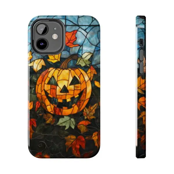 Luminous Lantern Halloween Stained Glass Tough Phone Case for iPhone and Samsung - Image 35