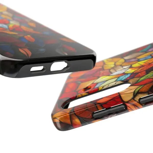Autumn Leaves Stained Glass Tough Phone Case for iPhone and Samsung - Image 108