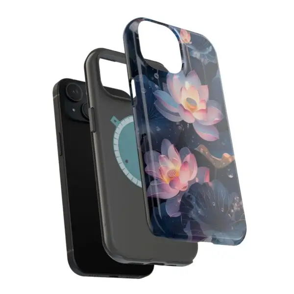 Dew-Kissed Lotus Magnetic Tough Case for iPhone and Samsung - Image 2