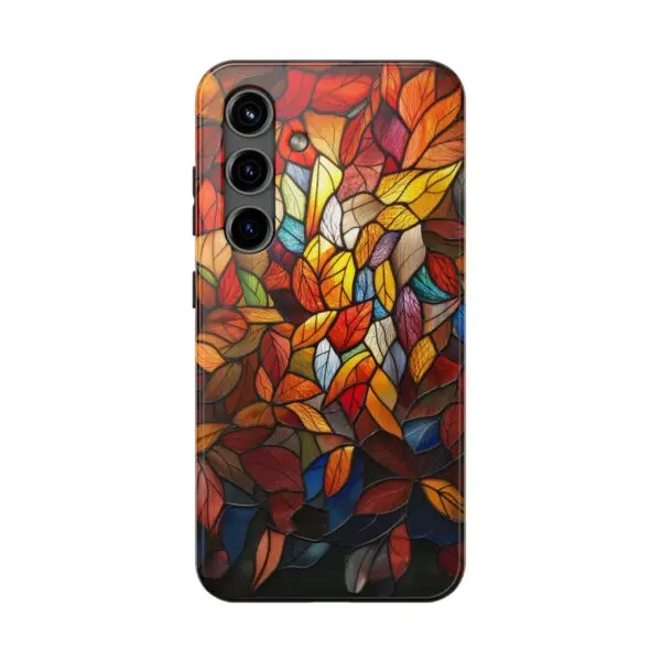 Autumn Leaves Stained Glass Tough Phone Case for iPhone and Samsung - Image 106