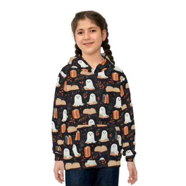 Haunted Library Halloween Children's Hoodie - Image 3
