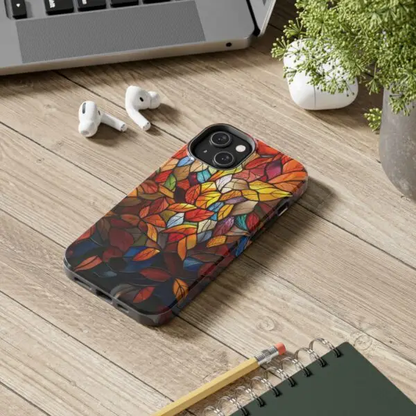 Autumn Leaves Stained Glass Tough Phone Case for iPhone and Samsung - Image 84