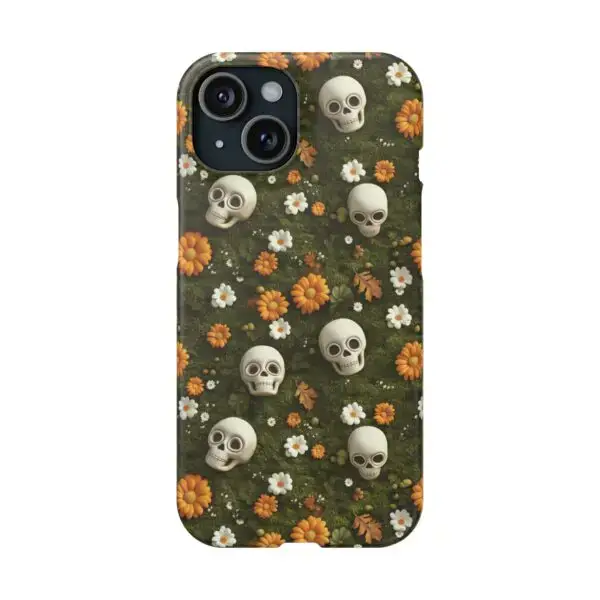 Autumn Requiem Mossy Autumn Skull Slim Phone Case for iPhone and Samsung