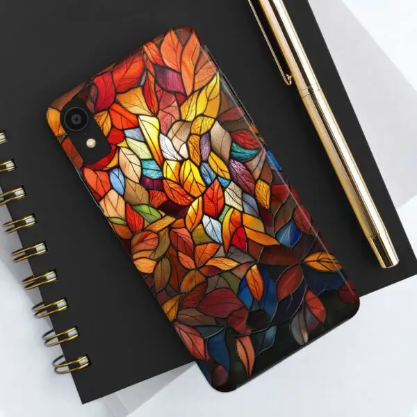 Autumn Leaves Stained Glass Tough Phone Case for iPhone and Samsung - Image 12