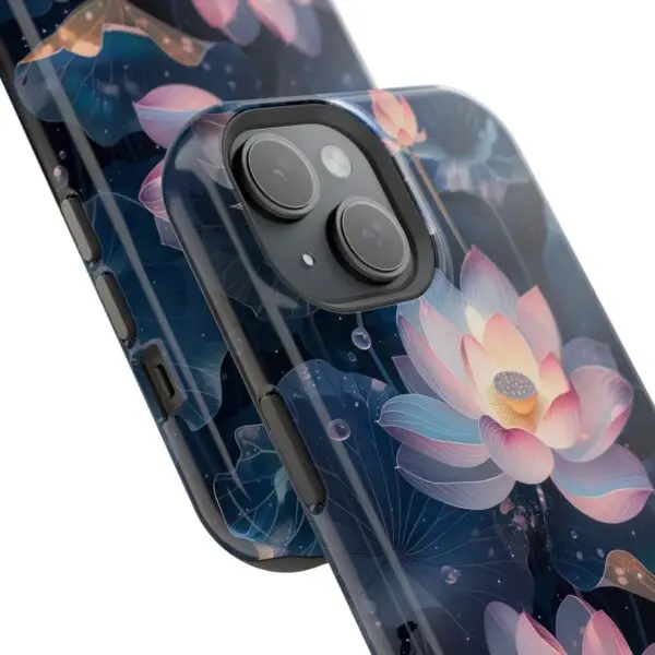 Dew-Kissed Lotus Magnetic Tough Case for iPhone and Samsung - Image 3