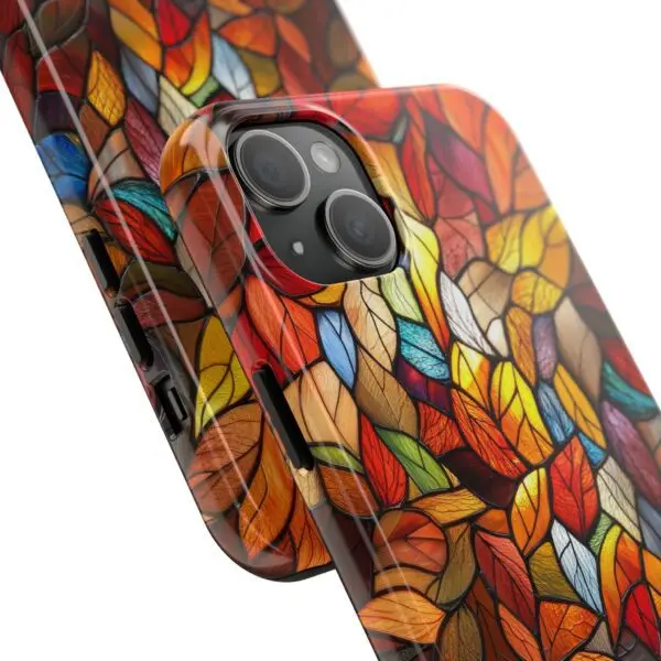 Autumn Leaves Stained Glass Tough Phone Case for iPhone and Samsung - Image 97