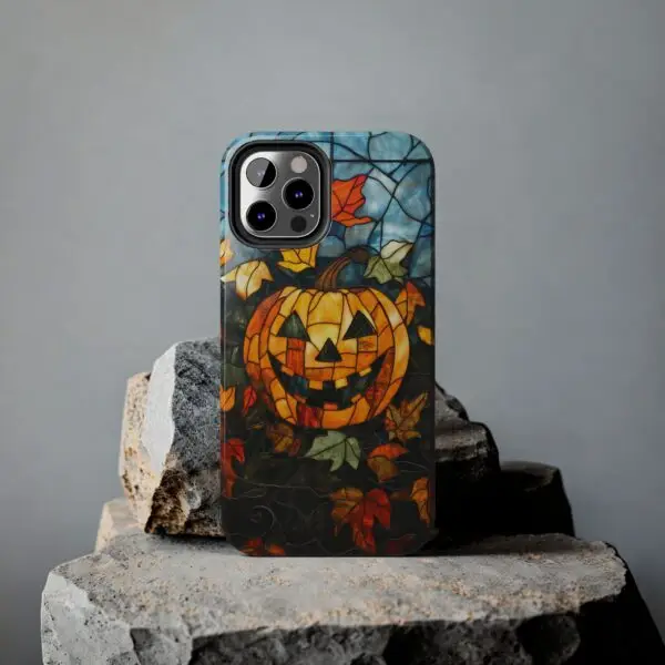 Luminous Lantern Halloween Stained Glass Tough Phone Case for iPhone and Samsung - Image 51