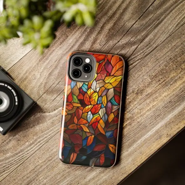 Autumn Leaves Stained Glass Tough Phone Case for iPhone and Samsung - Image 28