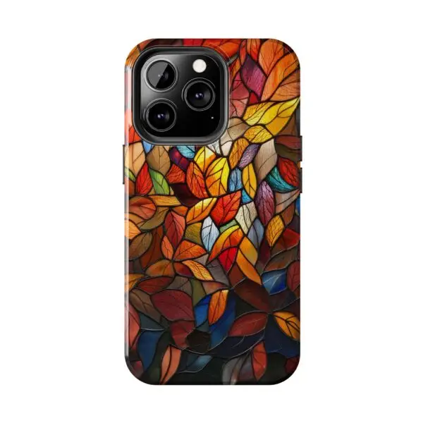 Autumn Leaves Stained Glass Tough Phone Case for iPhone and Samsung - Image 72