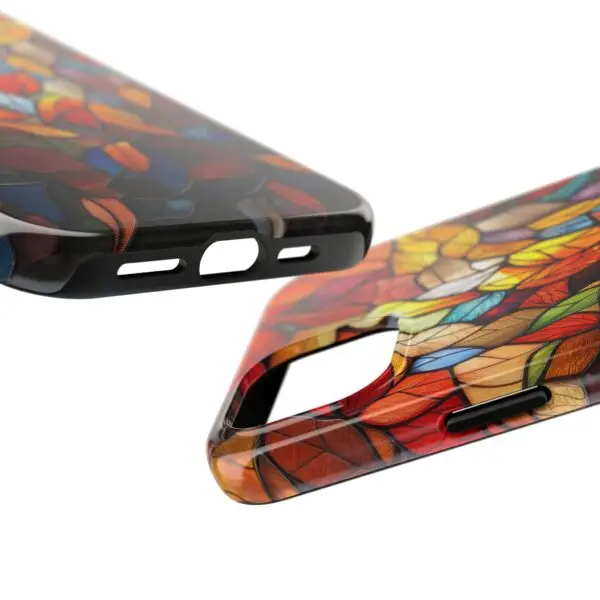 Autumn Leaves Stained Glass Tough Phone Case for iPhone and Samsung - Image 98