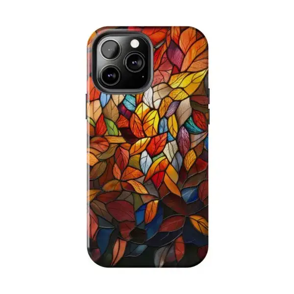 Autumn Leaves Stained Glass Tough Phone Case for iPhone and Samsung - Image 78