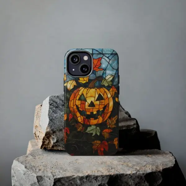 Luminous Lantern Halloween Stained Glass Tough Phone Case for iPhone and Samsung - Image 69