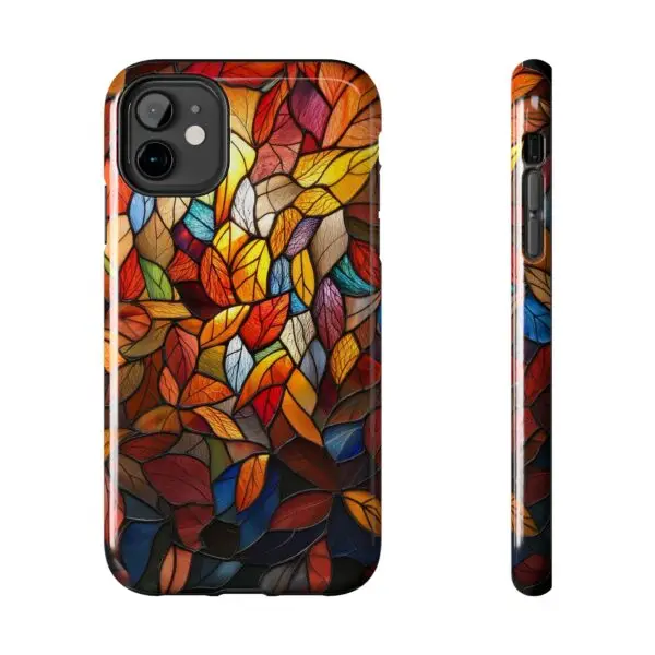 Autumn Leaves Stained Glass Tough Phone Case for iPhone and Samsung - Image 17