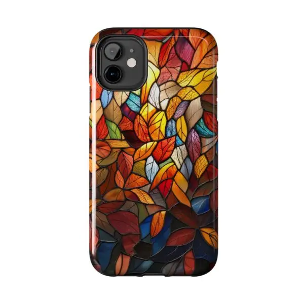 Autumn Leaves Stained Glass Tough Phone Case for iPhone and Samsung - Image 18