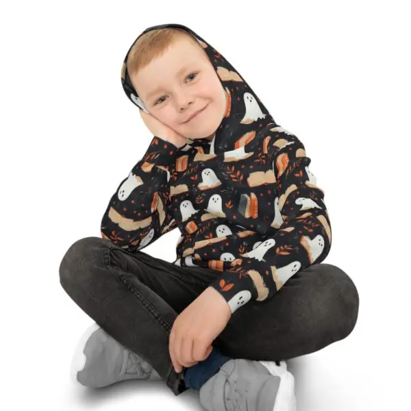 Haunted Library Halloween Children's Hoodie - Image 10