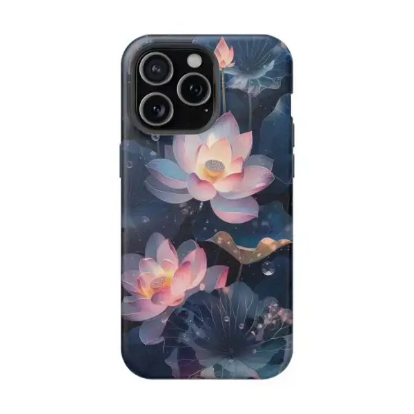 Dew-Kissed Lotus Magnetic Tough Case for iPhone and Samsung - Image 111