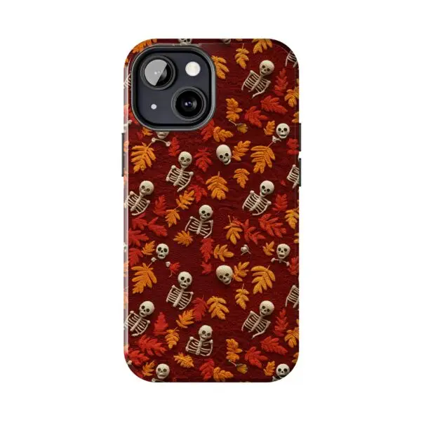3D Orange Autumn Skeleton Tough Phone Cases for iPhone and Samsung - Image 67