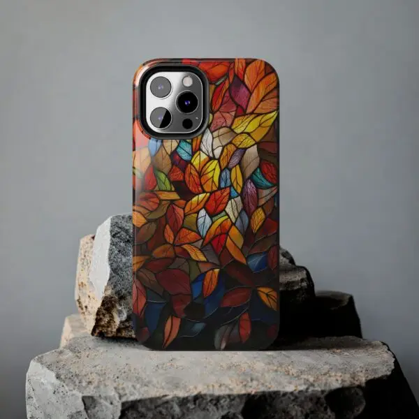 Autumn Leaves Stained Glass Tough Phone Case for iPhone and Samsung - Image 57