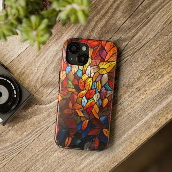 Autumn Leaves Stained Glass Tough Phone Case for iPhone and Samsung - Image 5