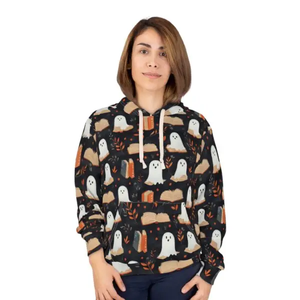 Haunted Library Adult Unisex Pullover Hoodie - Image 3
