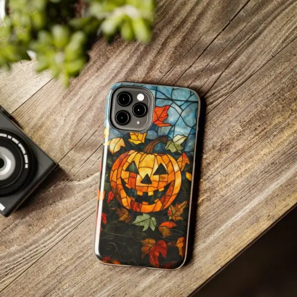Luminous Lantern Halloween Stained Glass Tough Phone Case for iPhone and Samsung - Image 28