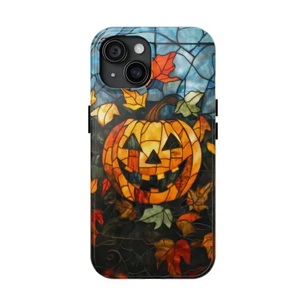 Luminous Lantern Halloween Stained Glass Tough Phone Case for iPhone and Samsung