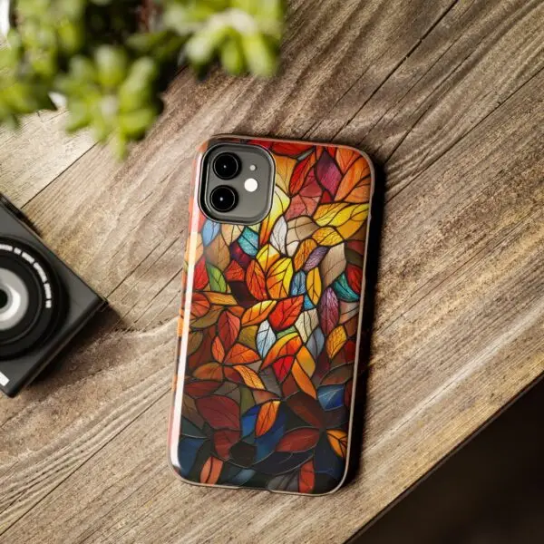 Autumn Leaves Stained Glass Tough Phone Case for iPhone and Samsung - Image 22
