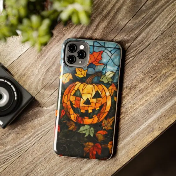 Luminous Lantern Halloween Stained Glass Tough Phone Case for iPhone and Samsung - Image 34