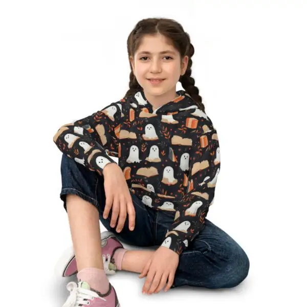 Haunted Library Halloween Children's Hoodie - Image 6