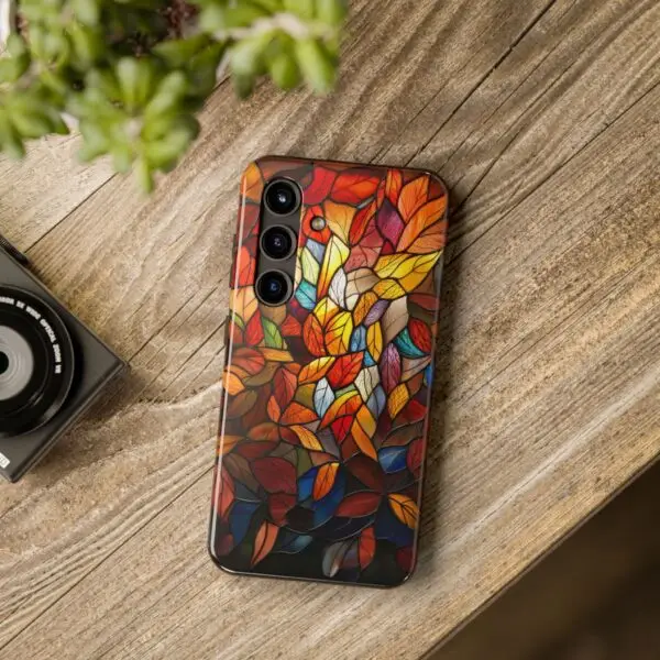 Autumn Leaves Stained Glass Tough Phone Case for iPhone and Samsung - Image 110