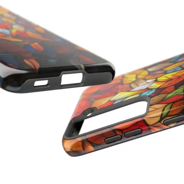 Autumn Leaves Stained Glass Tough Phone Case for iPhone and Samsung - Image 123