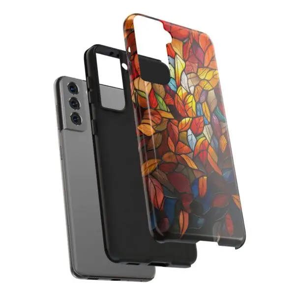 Autumn Leaves Stained Glass Tough Phone Case for iPhone and Samsung - Image 124