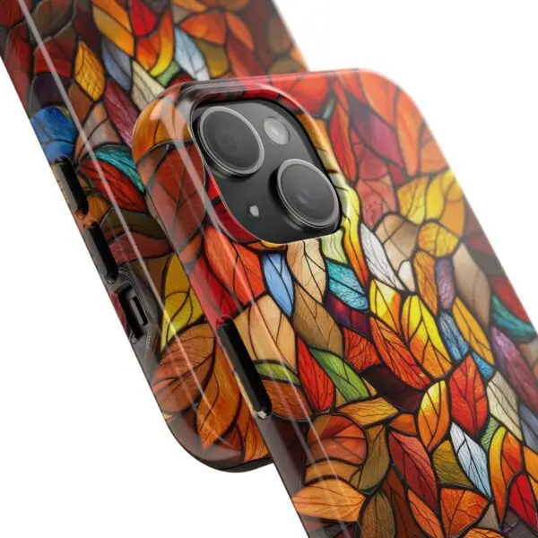 Autumn Leaves Stained Glass Tough Phone Case for iPhone and Samsung - Image 2