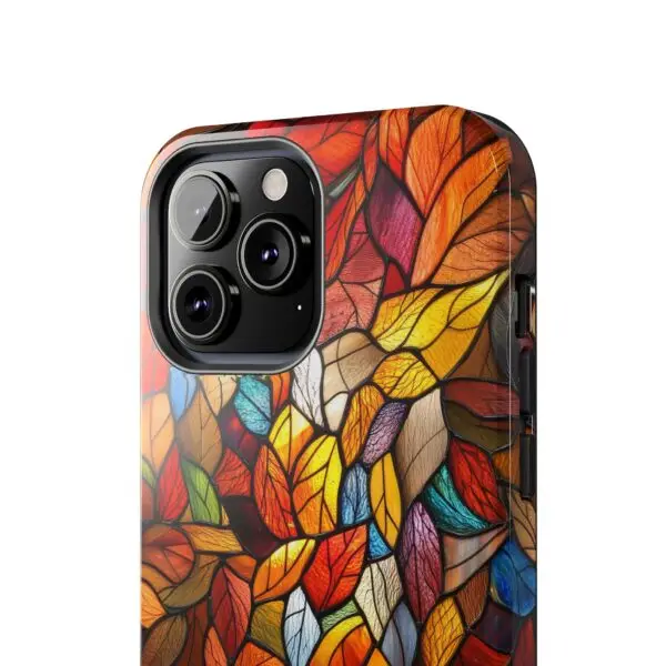 Autumn Leaves Stained Glass Tough Phone Case for iPhone and Samsung - Image 80