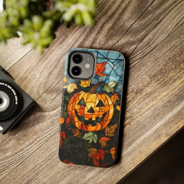Luminous Lantern Halloween Stained Glass Tough Phone Case for iPhone and Samsung - Image 40