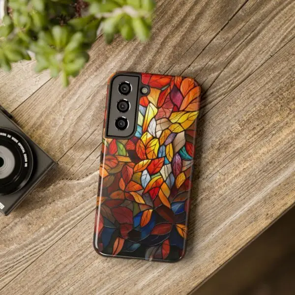 Autumn Leaves Stained Glass Tough Phone Case for iPhone and Samsung - Image 120