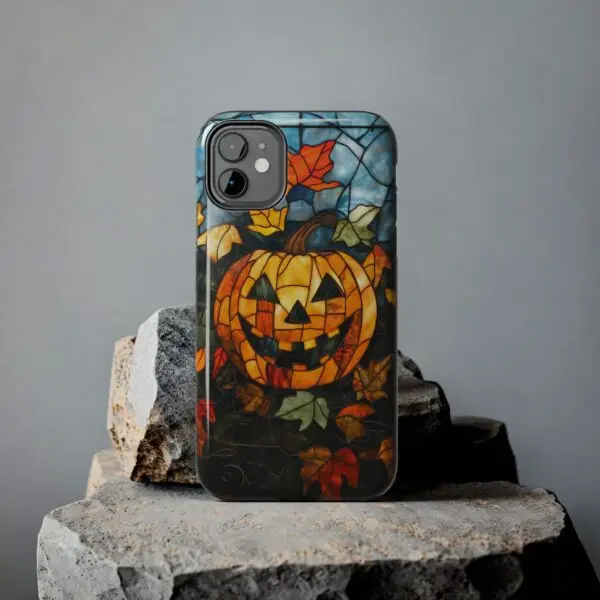 Luminous Lantern Halloween Stained Glass Tough Phone Case for iPhone and Samsung - Image 21