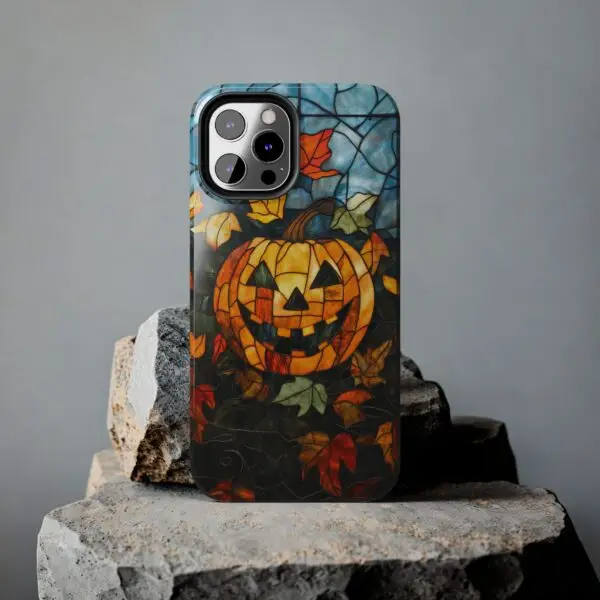 Luminous Lantern Halloween Stained Glass Tough Phone Case for iPhone and Samsung - Image 57