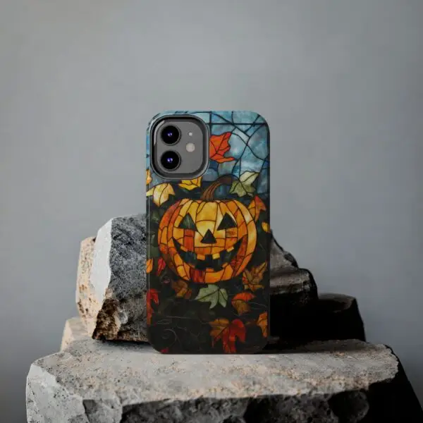 Luminous Lantern Halloween Stained Glass Tough Phone Case for iPhone and Samsung - Image 45
